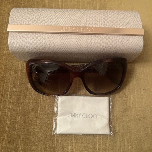 NWOT - Jimmy Choo Brown Sunglasses - Picture 1 of 4